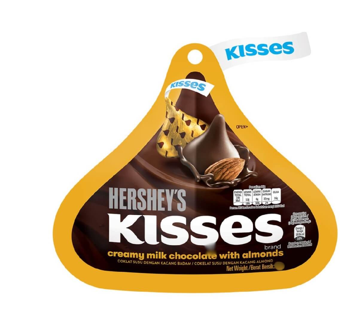 Hershey's Kisses Milk Chocolate with almonds 150g