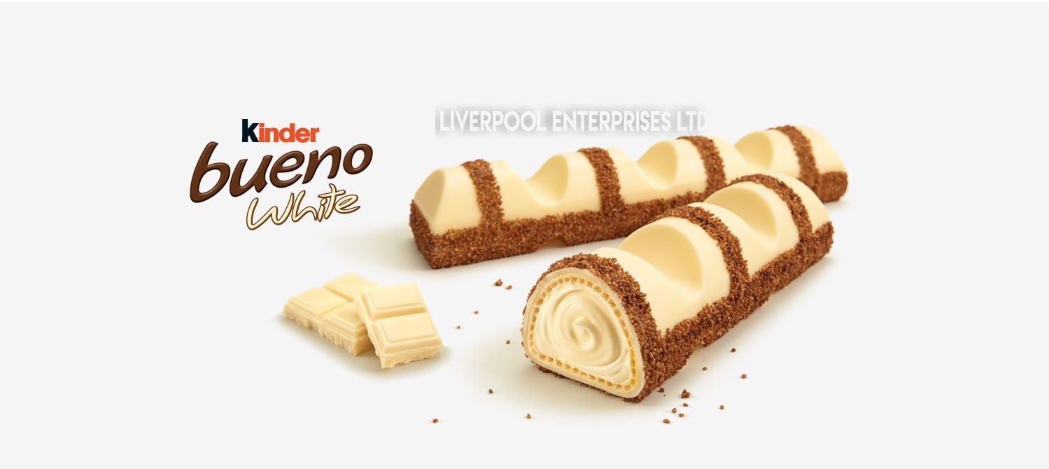 KINDER BUENO WHITE 2 bars per Pack, Full Box Of 30 x 43g
