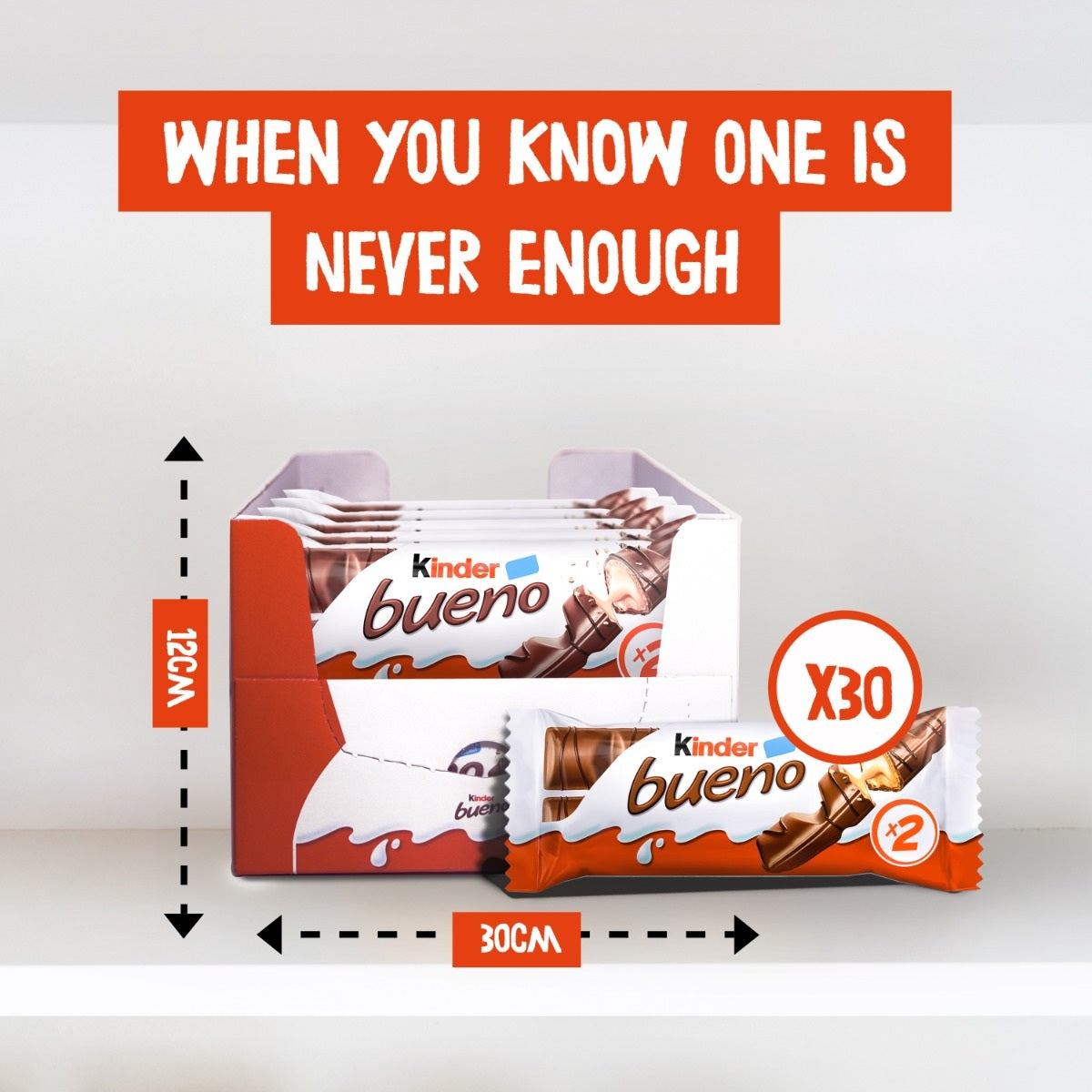 Kinder Bueno Milk & Hazelnut Chocolate Wafer - 30 x 43g