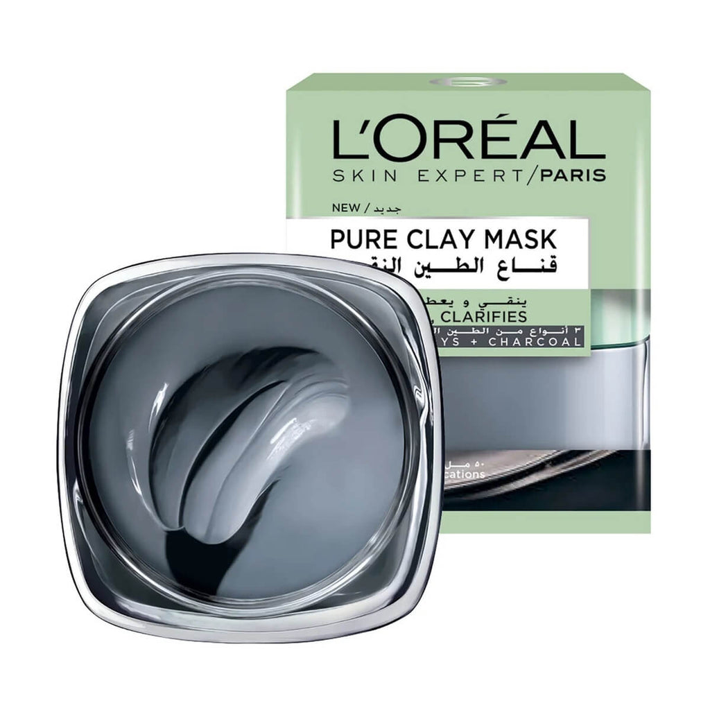 L'Oreal Paris Skin Care Pure Clay Black Mask Detoxifies & Clarifies 50ml
