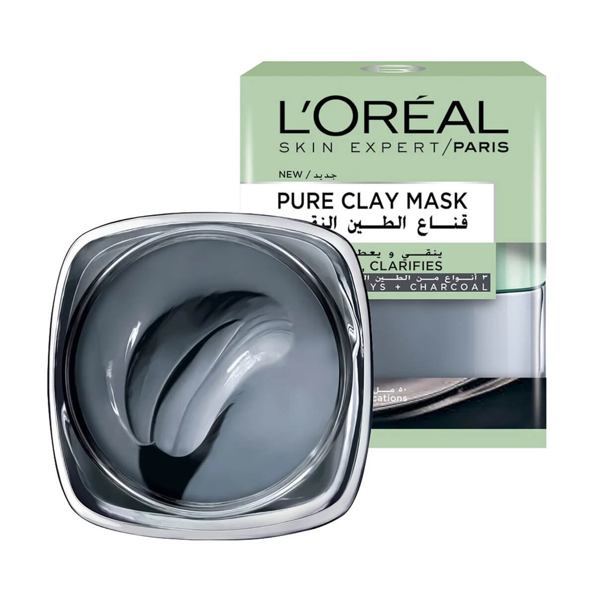 L'Oreal Paris Skin Care Pure Clay Black Mask Detoxifies & Clarifies 50ml