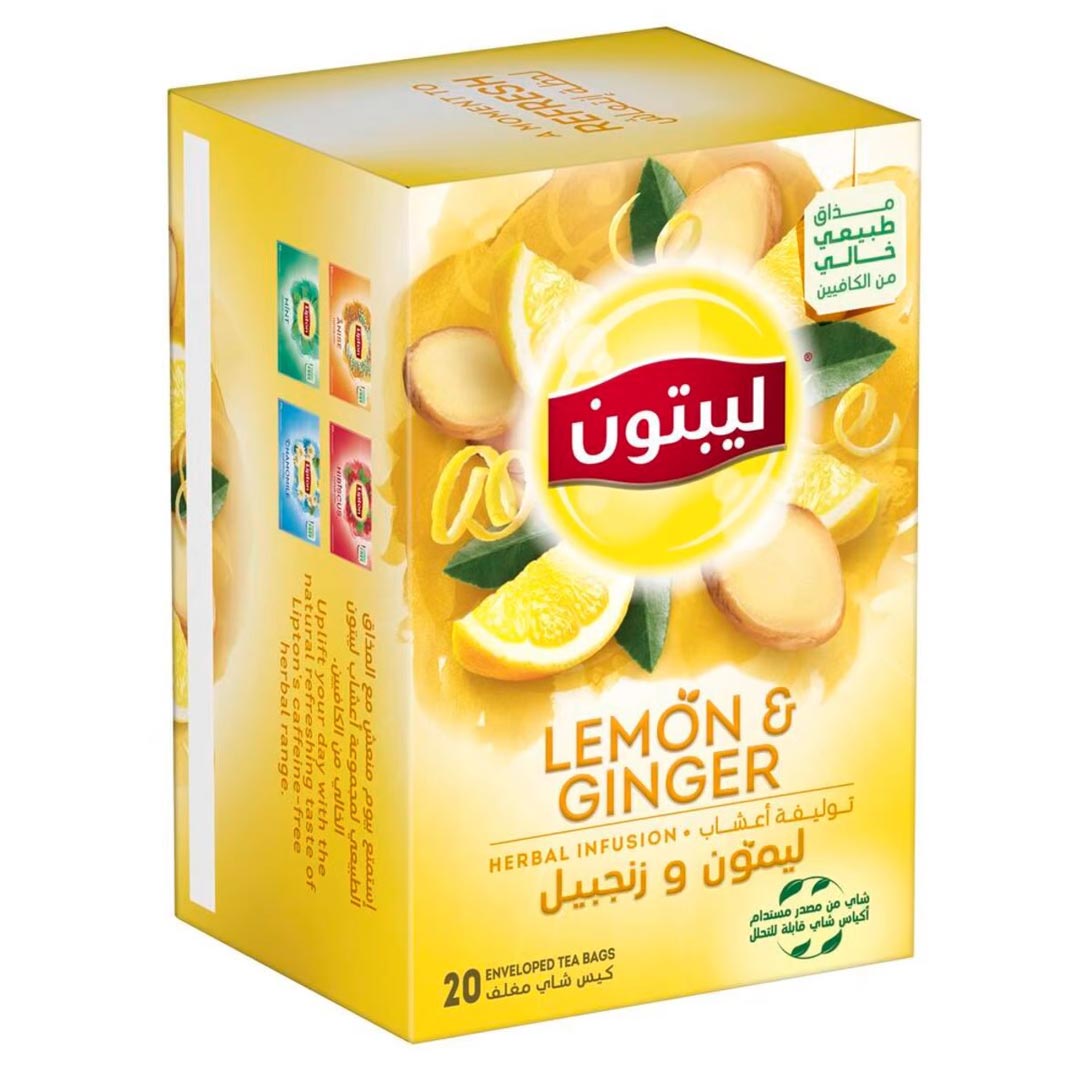 Lipton Herbal Infusion Tea Lemon & Ginger 20 Teabags