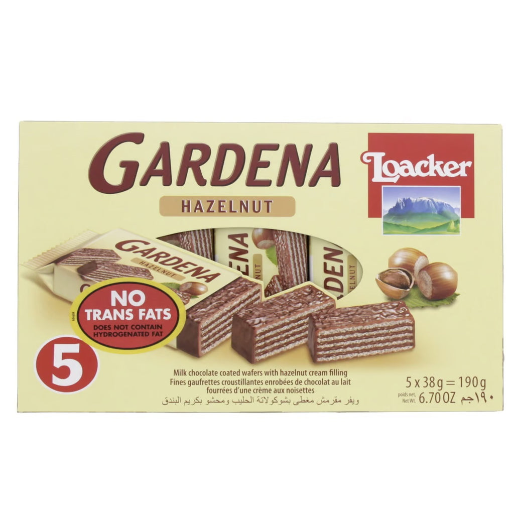 Loacker Gardena Hazelnut Wafers 38 grams (4+1 Free)