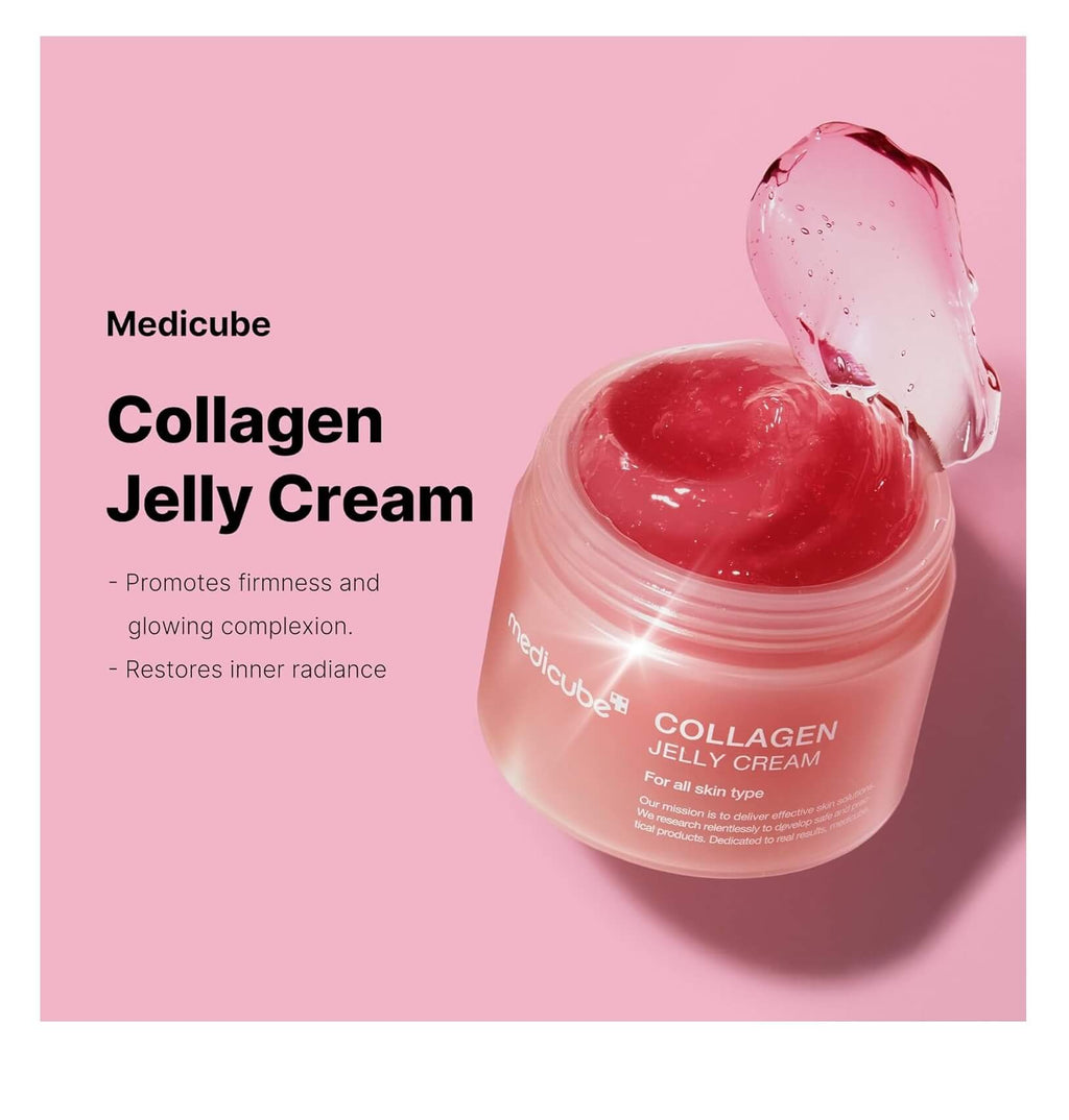 Medicube Collagen Jelly Cream- Niacinamide & Freeze-Dried Hydrolyzed Collagen - Boosts skin's barrier hydration and gives 24h Glow & Lifted Look - No artificial color, Korean skincare (3.71 fl.oz.)