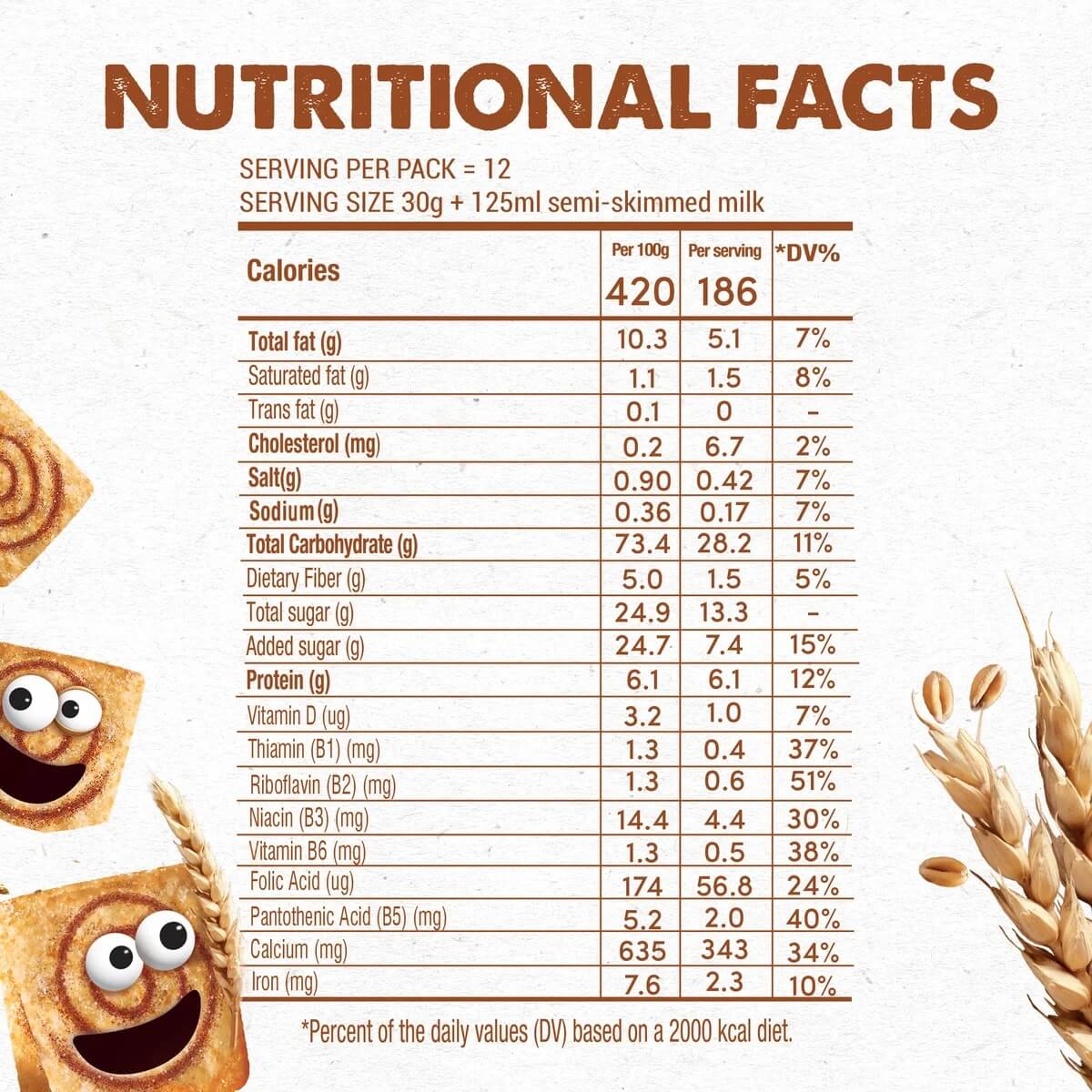 Nestle Cini Minis Cinnamon Breakfast Cereal 375g