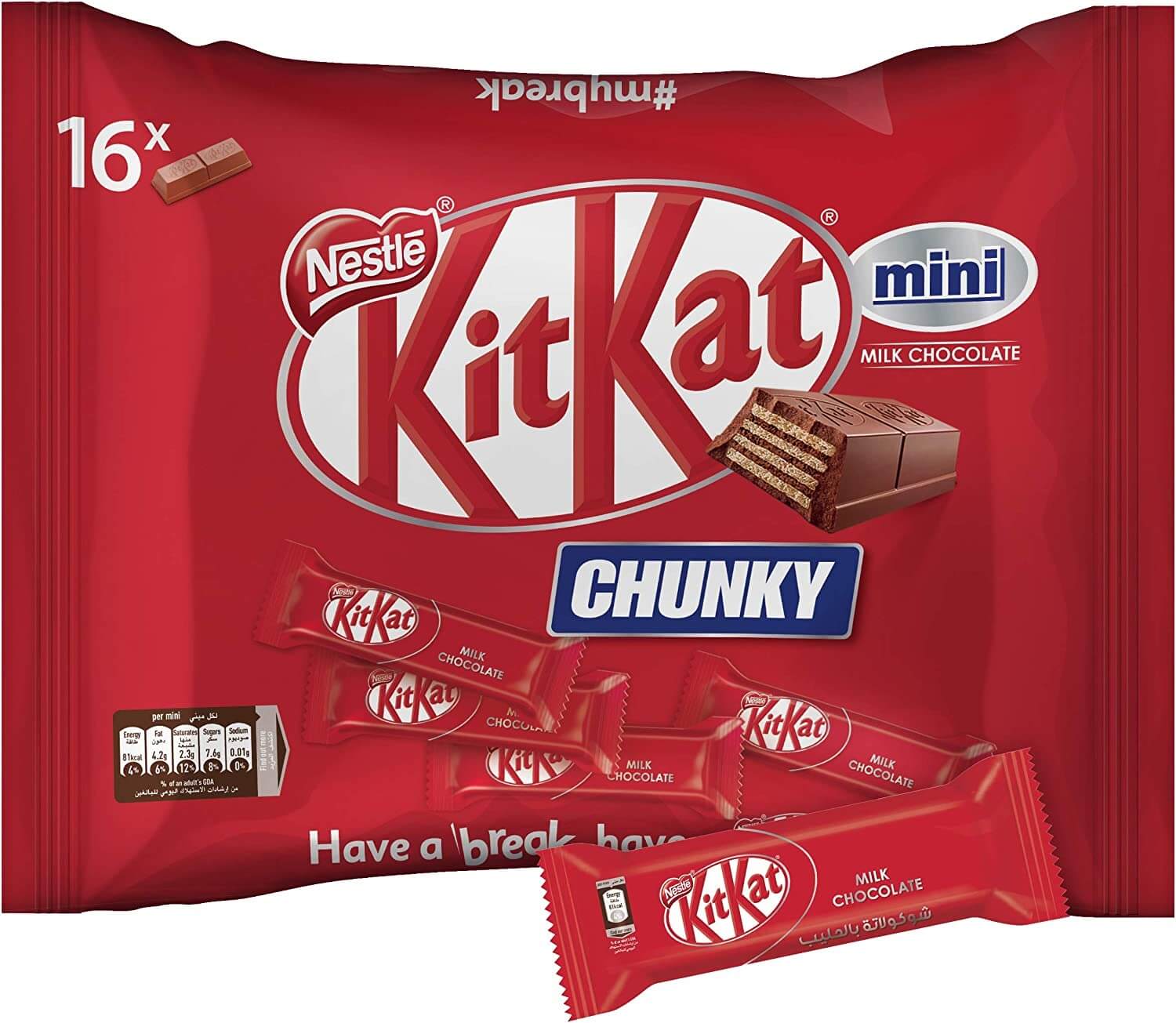 Nestle Kitkat 2 Finger Chunky Mini Milk Chocolate Wafers 250g