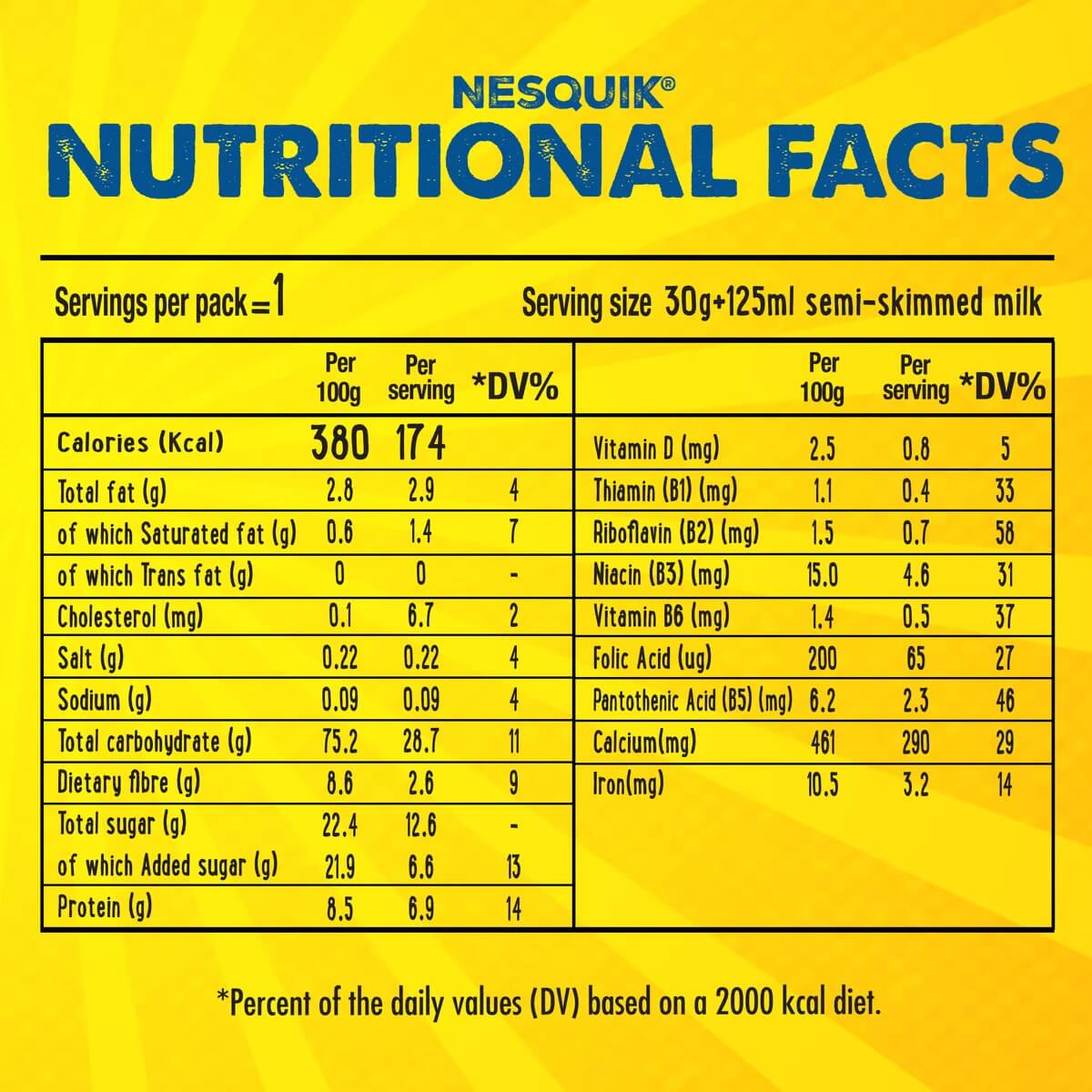 Nestle Nesquik Chocolate Breakfast Cereal 30g