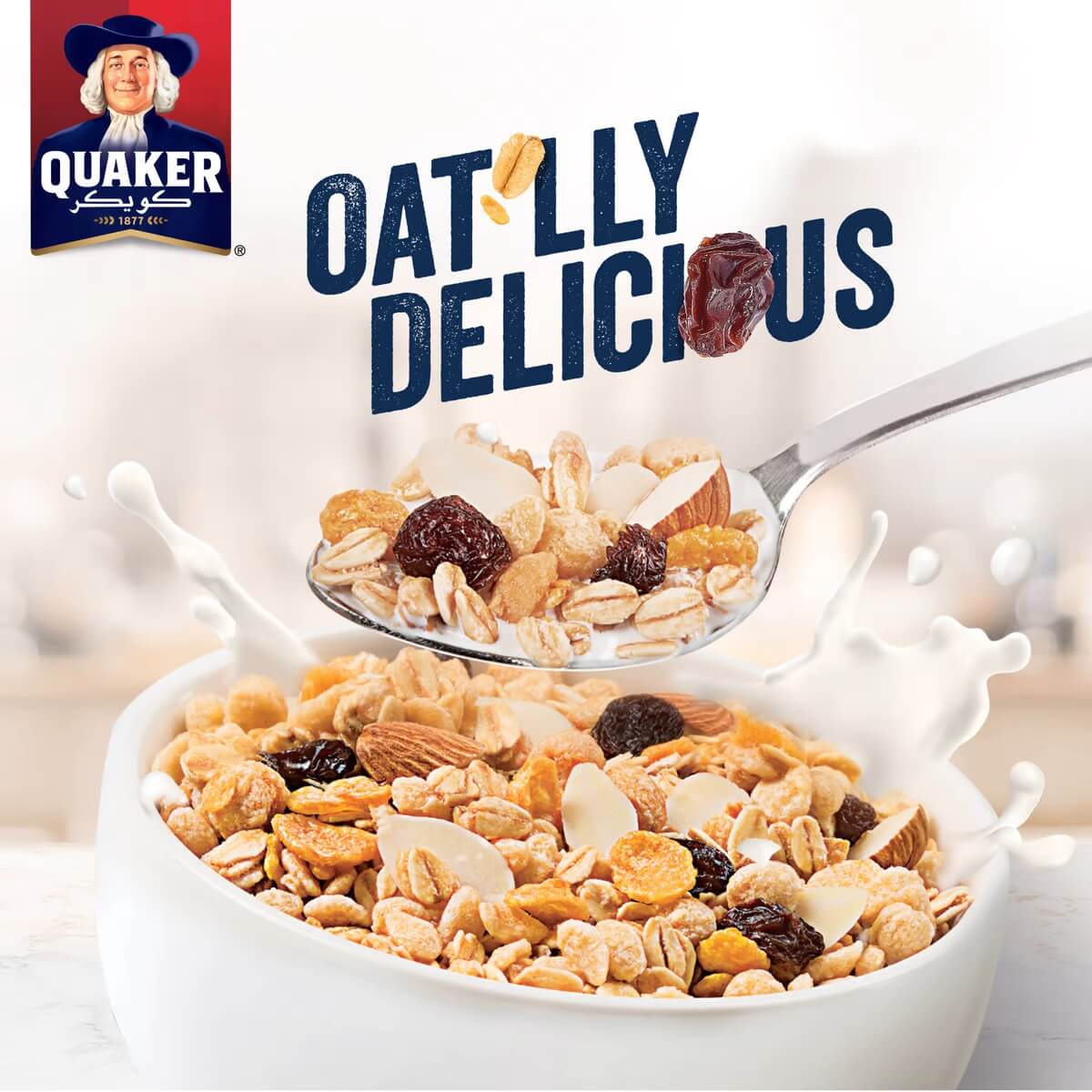 Quaker Crispy Oats Cereal Raisin _ Almond 400g