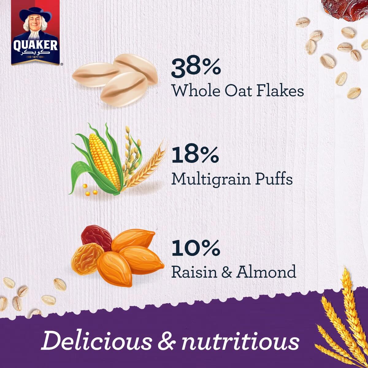 Quaker Crispy Oats Cereal Raisin _ Almond 400g