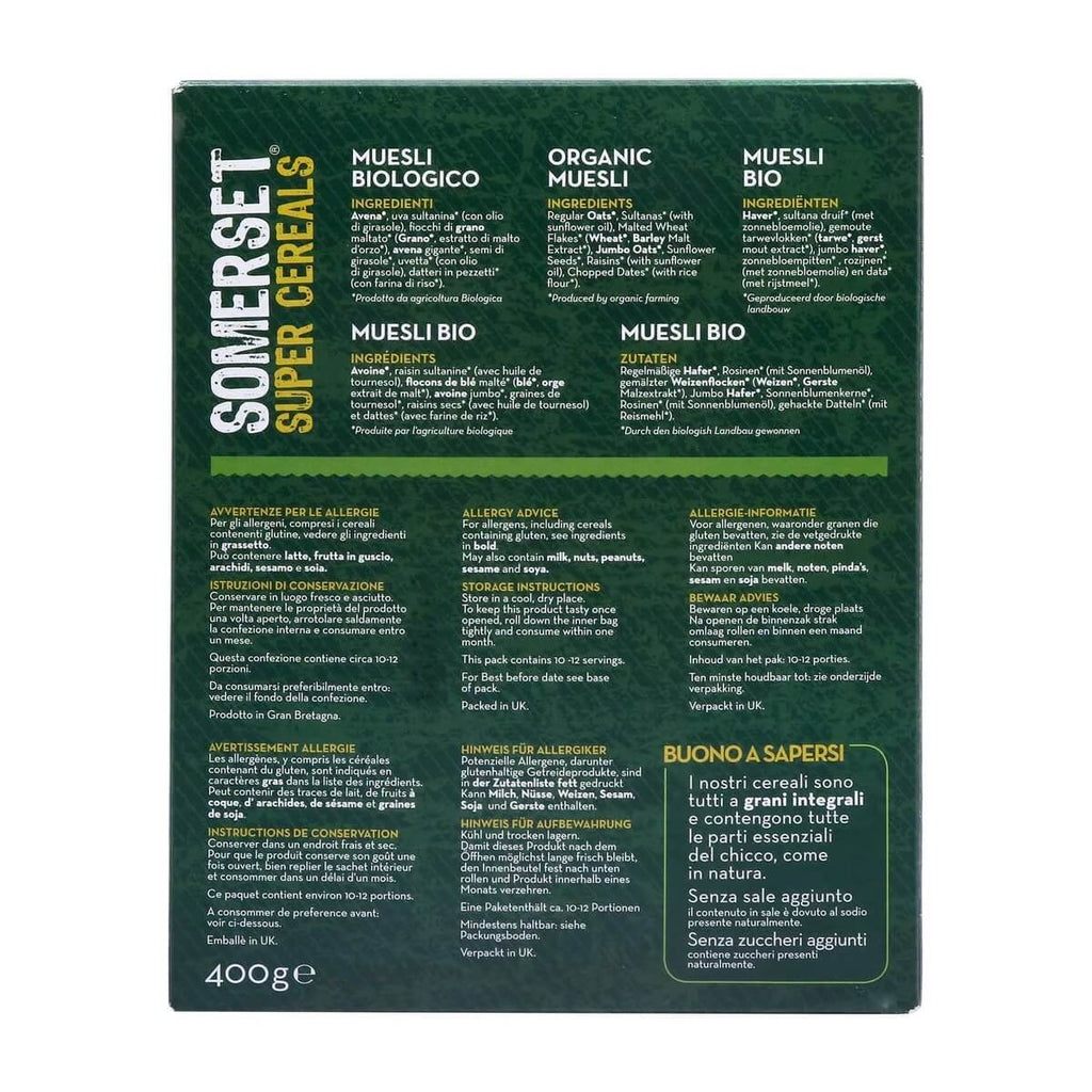 Somerset Super Cereals Organic Muesli 400g