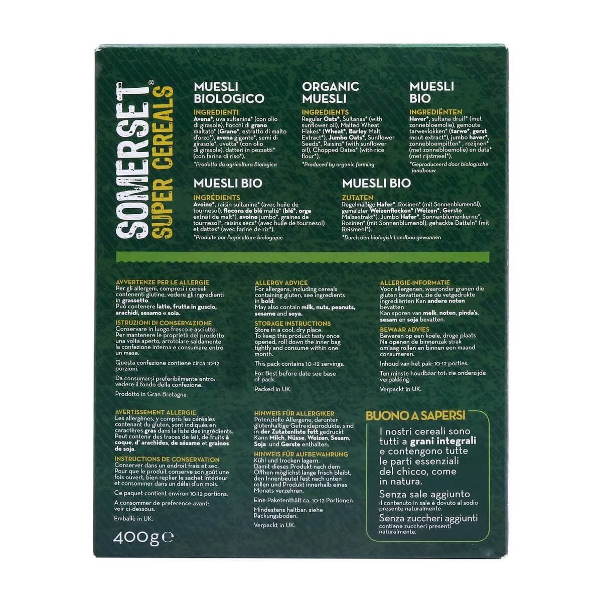 Somerset Super Cereals Organic Muesli 400g