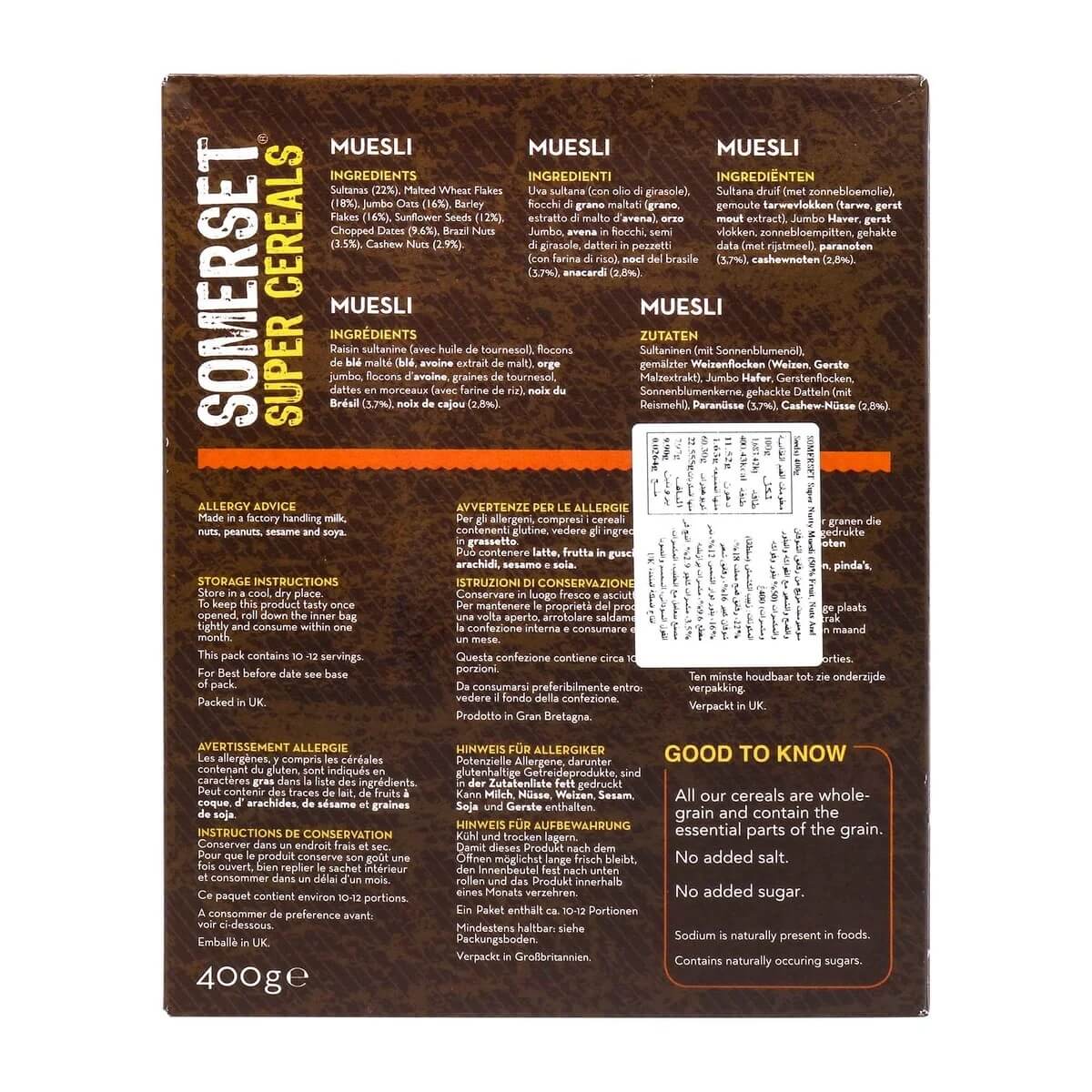 Somerset Super Cereals Super Nutty Muesli 400g
