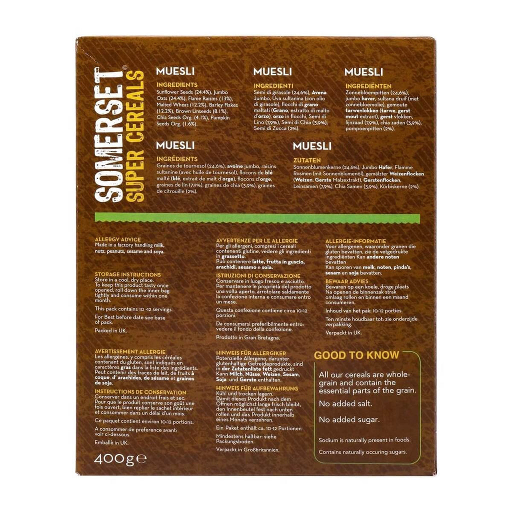 Somerset Super Cereals Super Seeds Muesli 400g
