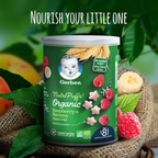 Nestle Gerber Organic Nutripuffs Raspberry & Banana, Baby Food, Tin, 35g
