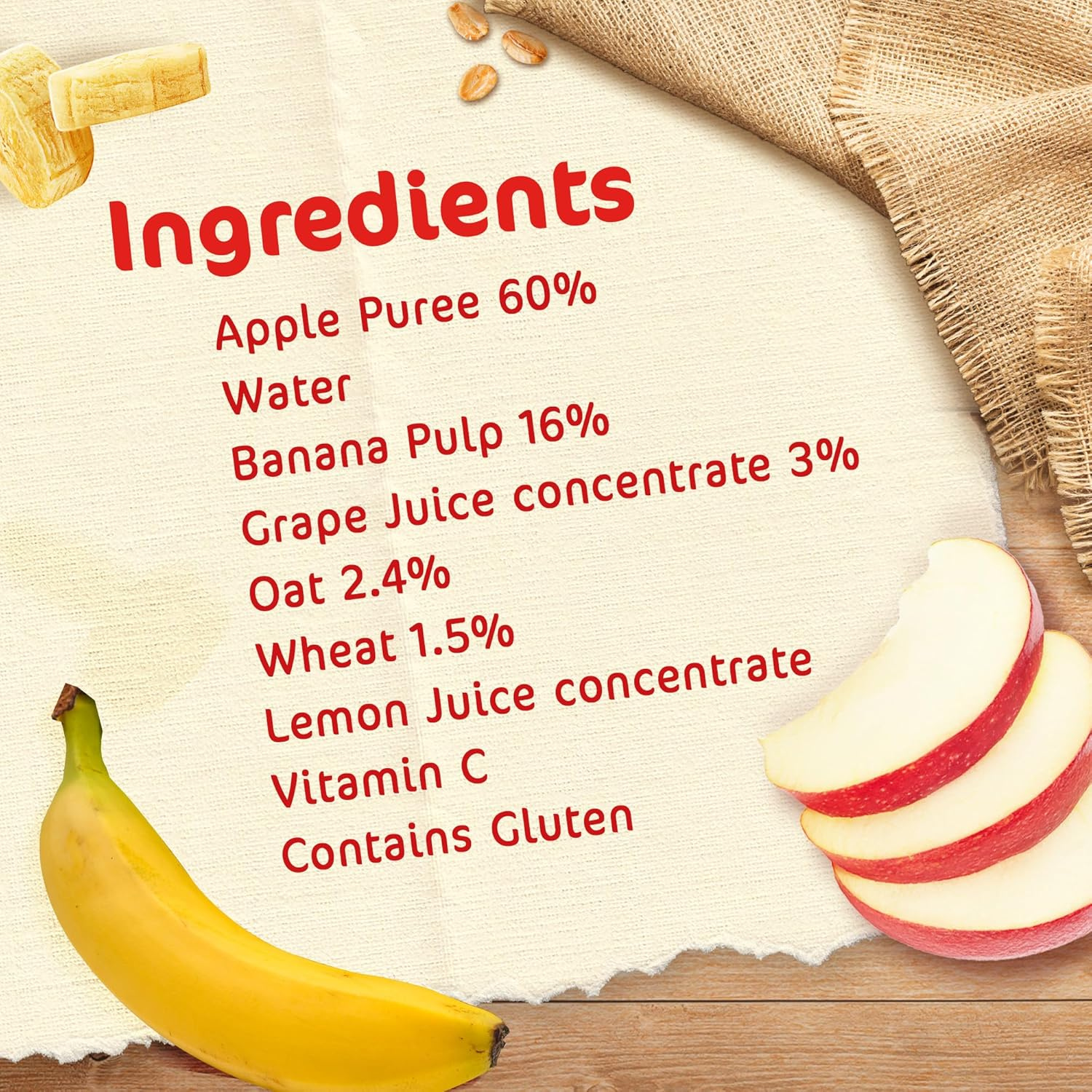 Nestle Cerelac Fruits Puree Pouch Banana Apple Oat 90g, Pack of 4, large