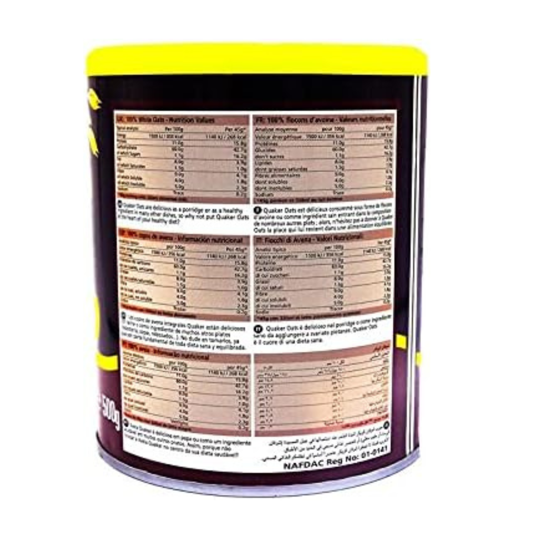 Quaker Quick Cooking White Oats in a Tin, 500g