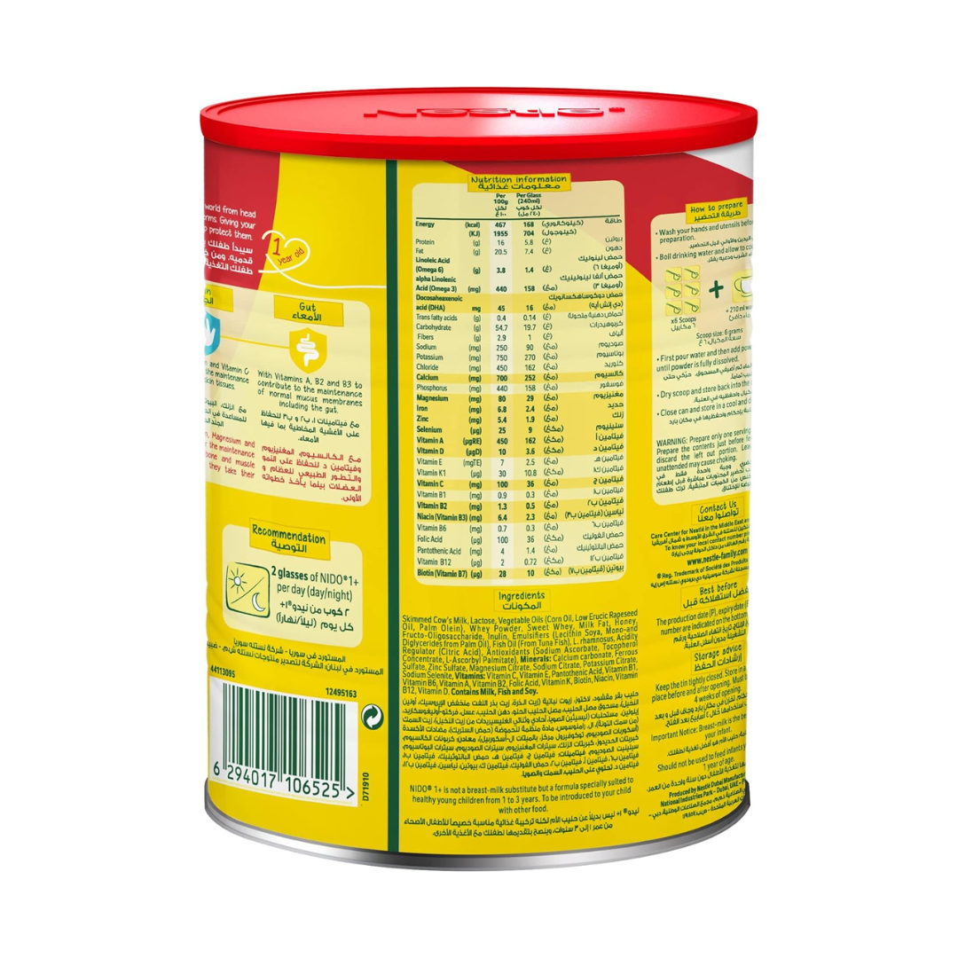Nido NESTLE One Plus growing up formula for toddlers 1-3 years 900g tin, Red