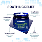 Migrastil Extra Strength Neuropathy Nerve Cream (4 oz.) - Gentle, Non-Burning Support for Feet, Hands, Legs, etc. Long-Lasting Non-Greasy Plant-Based Formula - No Strong Odor. Made in the USA