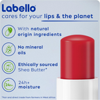 Labello Strawberry Shine Lip Balm, 24H Melt-In Moisture, with Shea Butter and Natural Oils Enriched with Vitamins, with Natural Ingredients, Mineral Oil Free, Vegan, 4.8g, Pack of 2