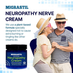 Migrastil Extra Strength Neuropathy Nerve Cream (4 oz.) - Gentle, Non-Burning Support for Feet, Hands, Legs, etc. Long-Lasting Non-Greasy Plant-Based Formula - No Strong Odor. Made in the USA