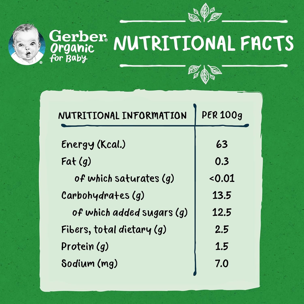 Nestle Gerber Organic Puree Pumpkin, Banana & Carrot Baby Food, 90g (Pack of 4)