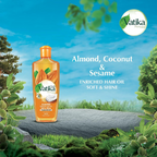 Vatika Naturals Almond Hair Oil 200ml | Coconut, Sesame & Vitamins A, E, F | Softens & Shines | For Dry & Frizzy Hair | No Parabens, Sulphates or Silicones