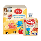 Nestle Cerelac Fruits Puree Pouch Banana Apple Oat 90g, Pack of 4, large