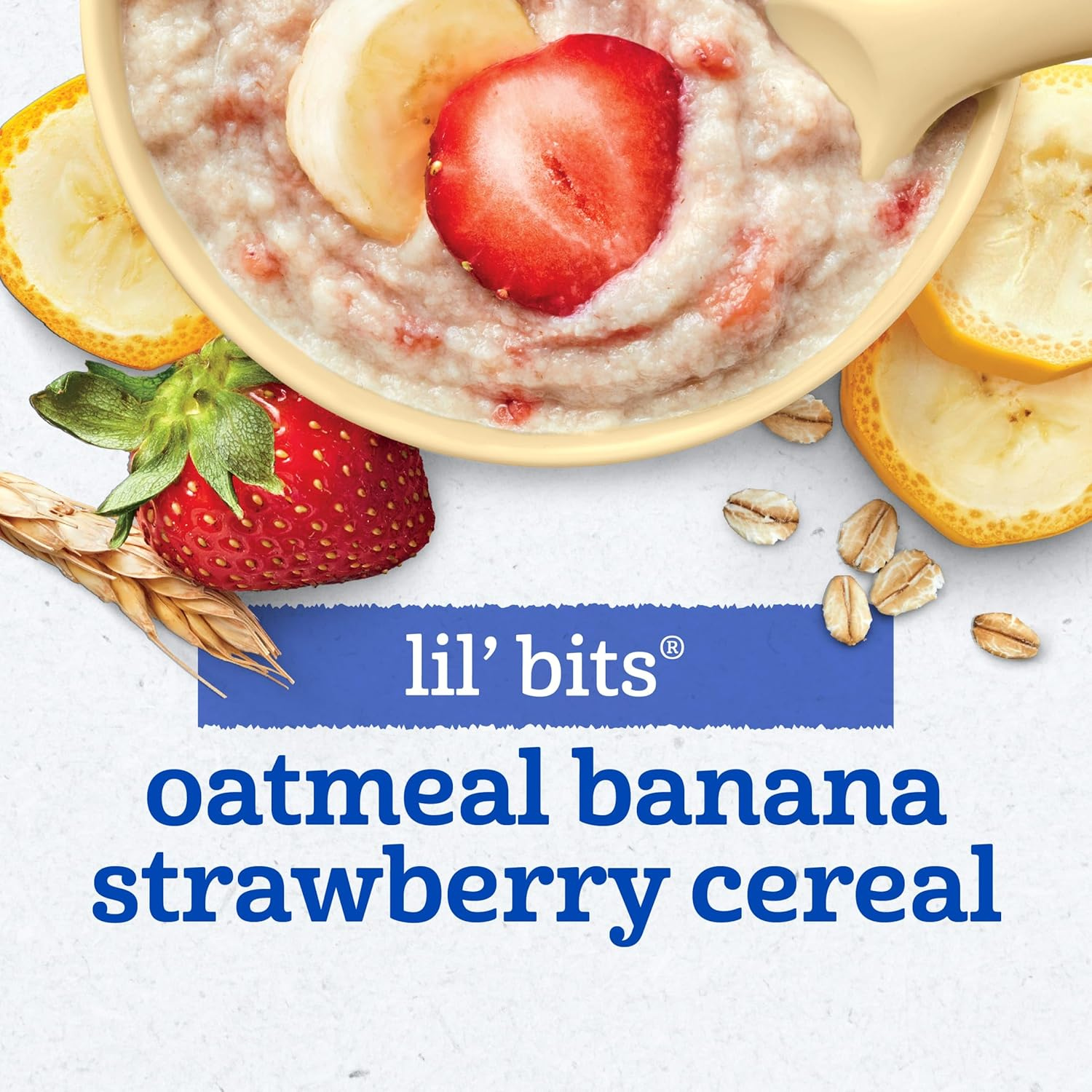 Gerber Lil' Bits Baby Cereal, Oatmeal Banana Strawberry, 8 Ounce, large