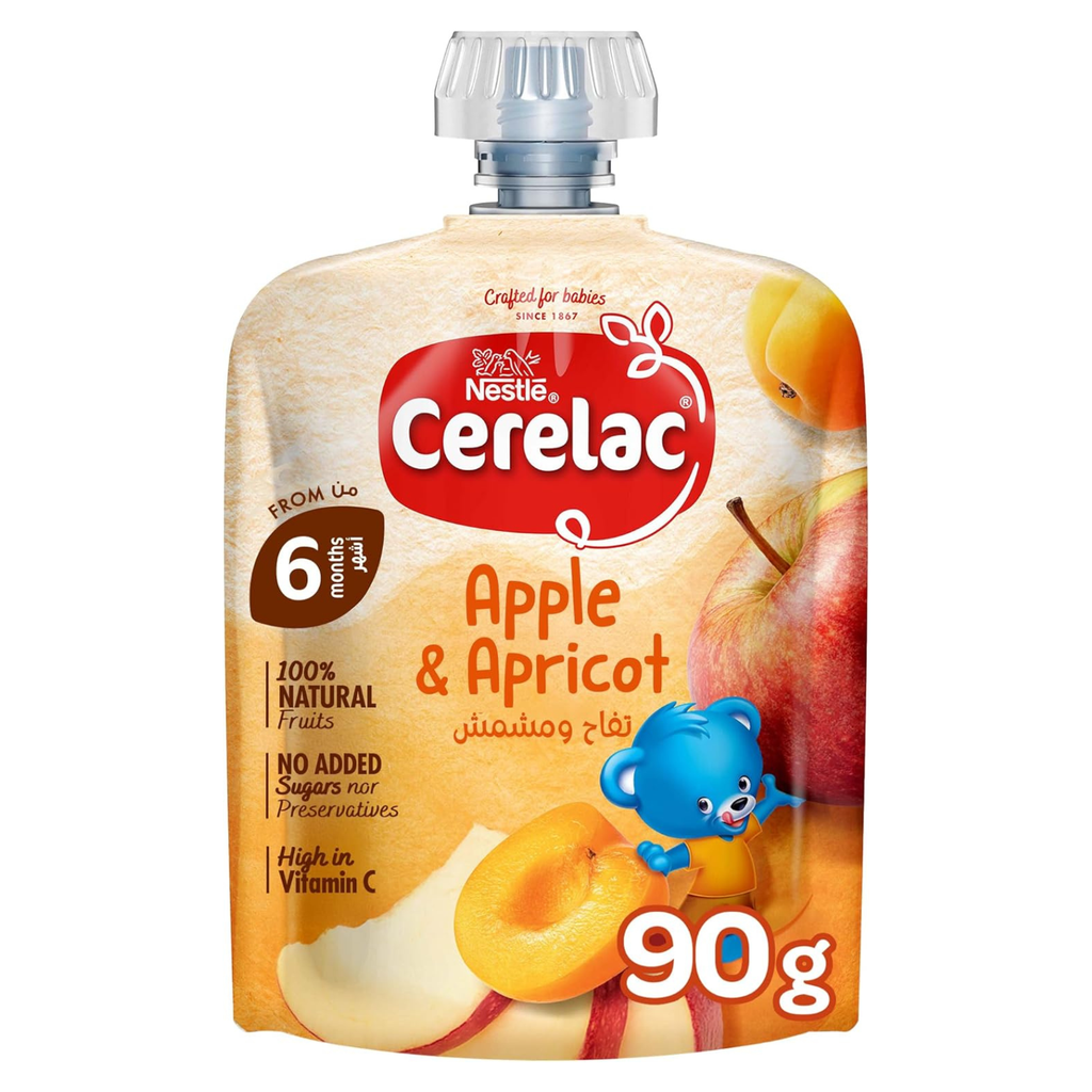Nestlé Cerelac Apple Apricot Puree Pouch, 90g