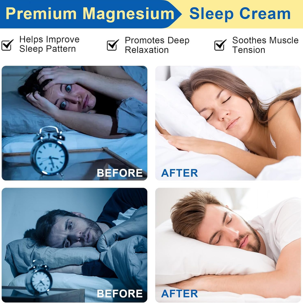 ALIVER Pure Magnesium Cream 90g, Magnesium Oil Cream for Sleep and Feet, Restless Legs,Body Relaxation,Magnesium Topical Lotion Butter Soothes Muscle Tension