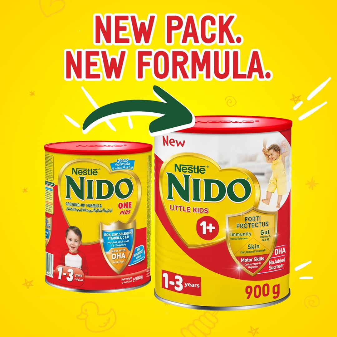 Nido NESTLE One Plus growing up formula for toddlers 1-3 years 900g tin, Red