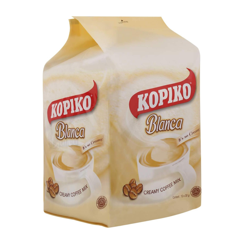 Kopiko Blanca Creamy Coffee Mix, 10 Sachets, 30g Each, Smooth & Rich Instant Coffee