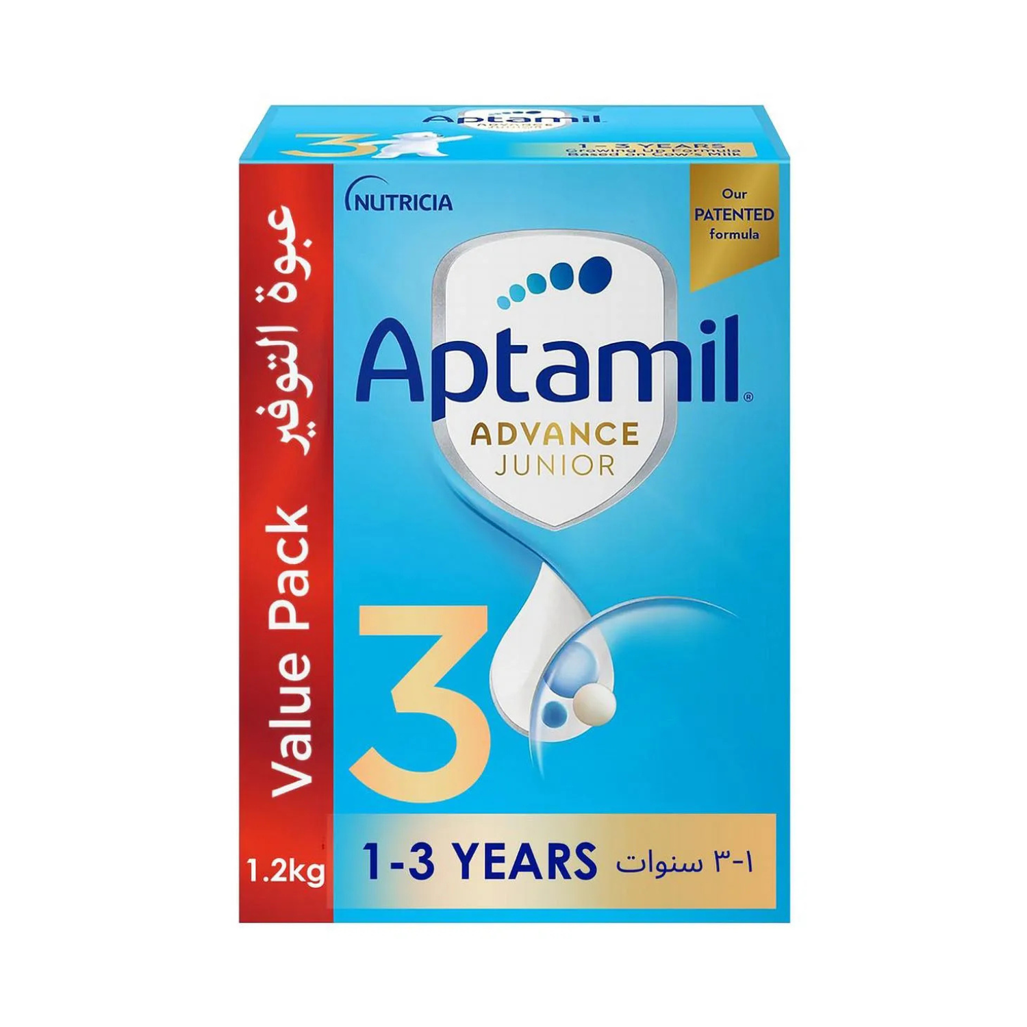 Aptamil Advance Junior 3 Growing Up Formula Milk From 12 Months to 3 Years, Big Value Pack - 1200g