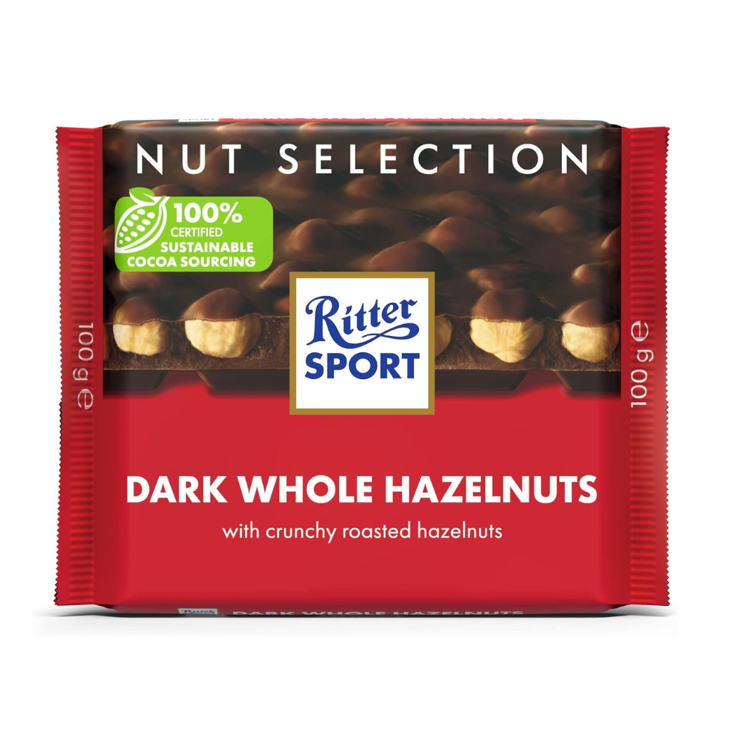 Ritter Sport Dark Whole Hazelnuts, 100 Gm