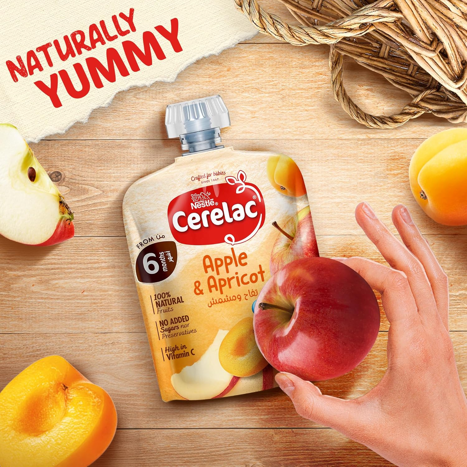 Nestlé Cerelac Apple Apricot Puree Pouch, 90g