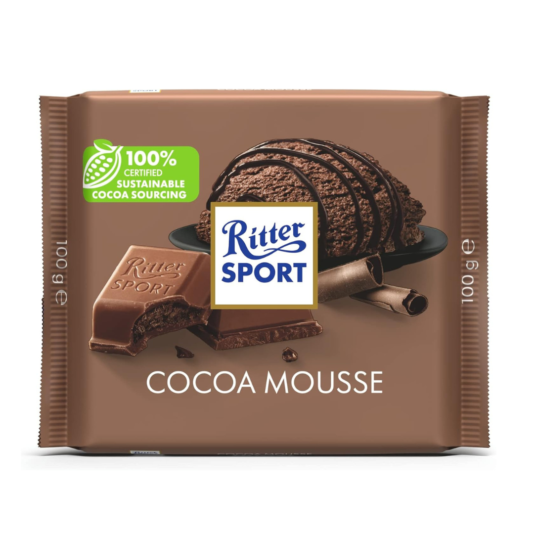 Ritter Sport Cocoa Mousse Chocolate 100 g, Pack of 1