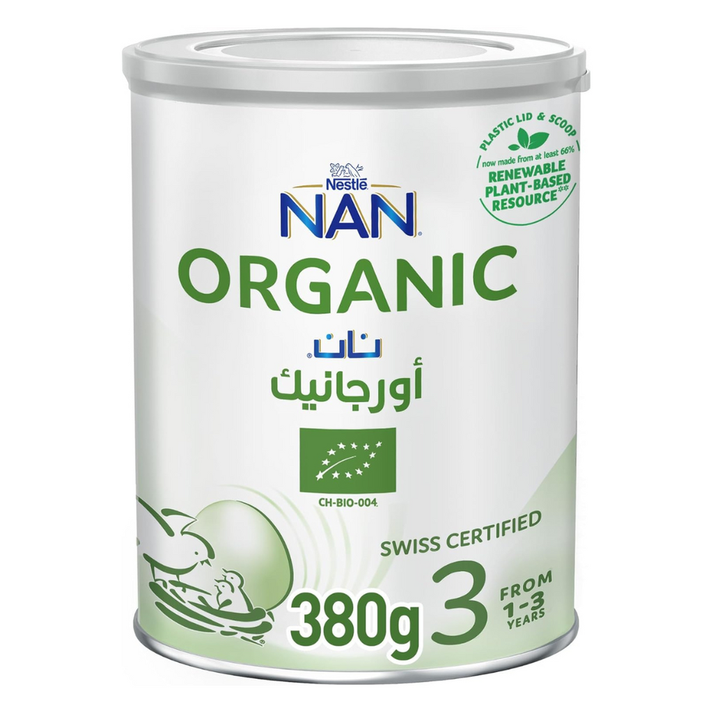 Nestle NAN Organic Stage 3 Growing Up Formula, Baby Milk, From 1 to 3 Years, 380g, Tin