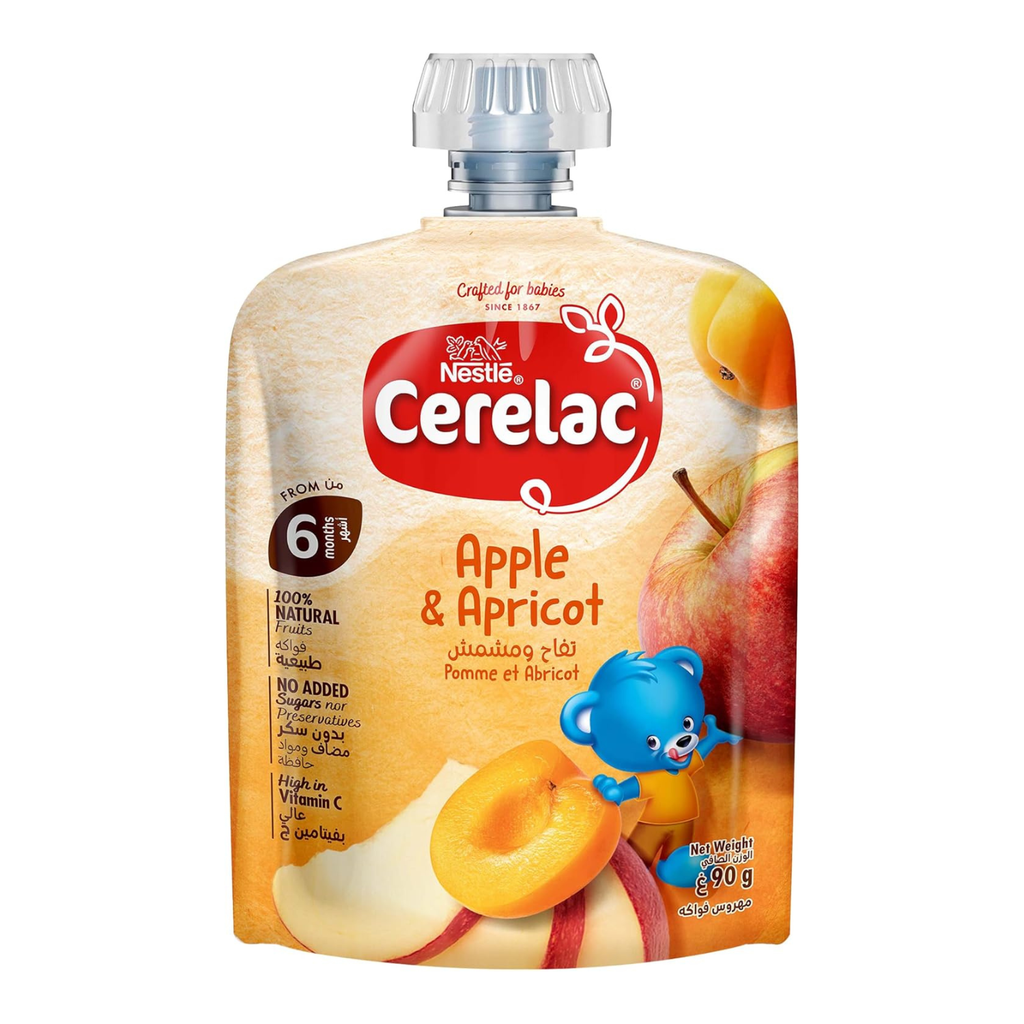 Nestlé Cerelac Apple Apricot Puree Pouch, 90g
