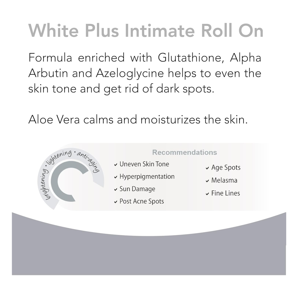 Novaclear Gluta White Plus Intimate Roll-On – Brightening Deodorant for Sensitive Areas with Glutathione, Alpha Arbutin & Aloe Vera – Gently Evens Skin Tone & Reduces Dark Spots – 50 ML
