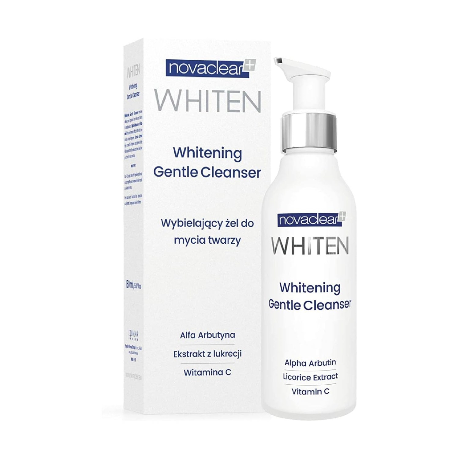 Novaclear Whitening Gentle Cleanser – Face Wash with Alpha Arbutin, Vitamin C & Licorice for Hyperpigmentation, Dark Spots & Uneven Skin Tone, Makeup Remover & Brightening Facial Cleanser 150 ML
