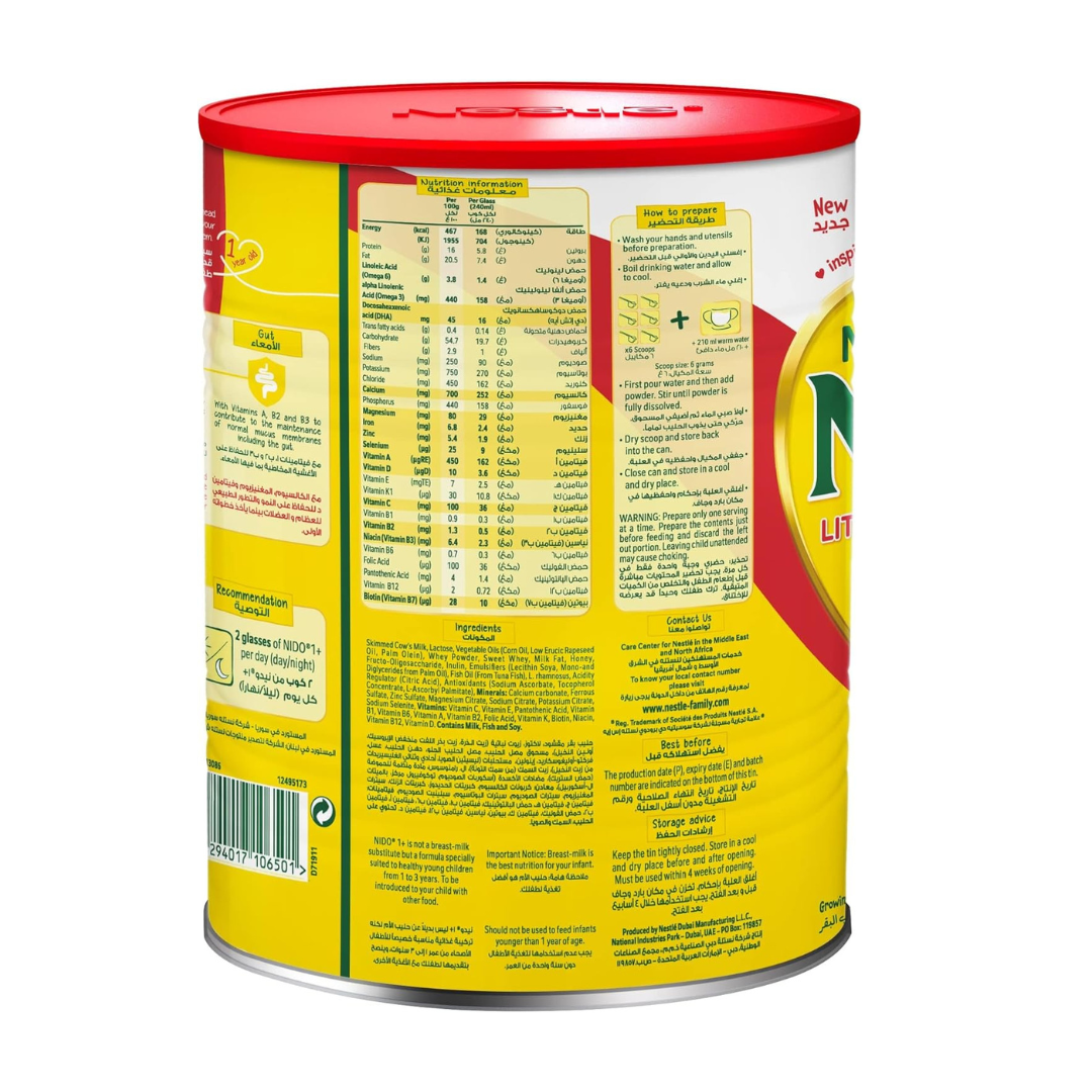 NESTLE Nido One Plus growing up formula for toddlers 1 3 years 1800g tin, Red
