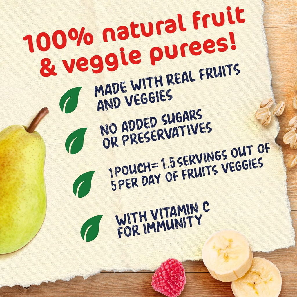 Nestle Cerelac Fruits Puree Pouch Raspberry Pear Banana & Oats baby Food 90g