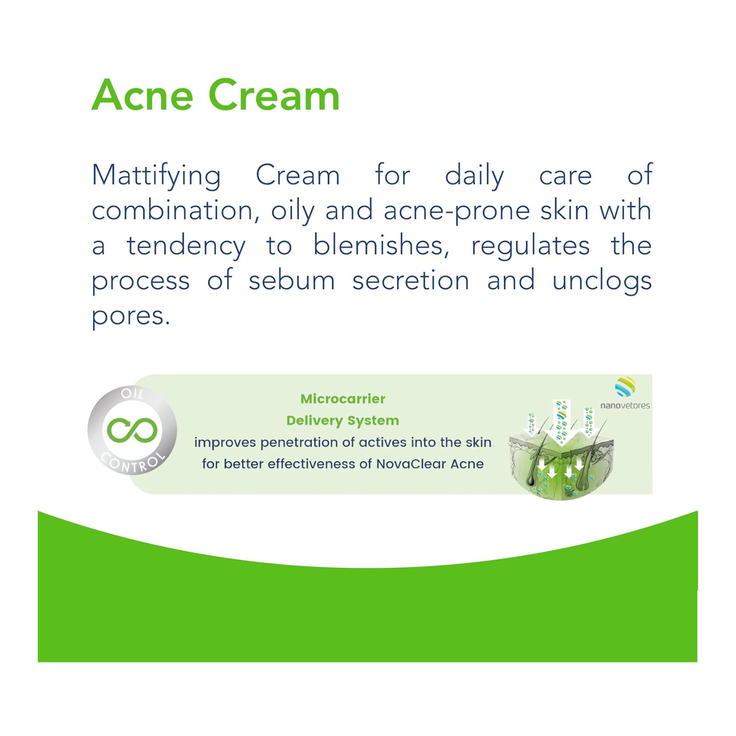 Novaclear Acne Cream – Anti Pimple Cream with Salicylic Acid, Sebum Control for Oily Skin, Acne Treatment Cream with Hydrating Formula 40 ML