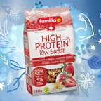 Familia High Protein Muesli, Strawberry & Vanilla, Low Sugar, Vegan - 350g