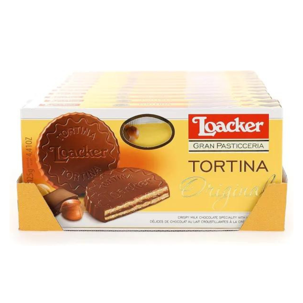 Loacker Tortina Premium Chocolate Coated Wafer, Original 125g/4.41 oz.