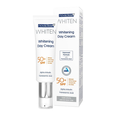 Novaclear WHITENING DAY CREAM- Skin Lightening Cream with Alpha Arbutin, Tranexamic Acid and SPF 50 for all skin tones, reduces hyperpigmentation and effectively protects the skin from UV radiation