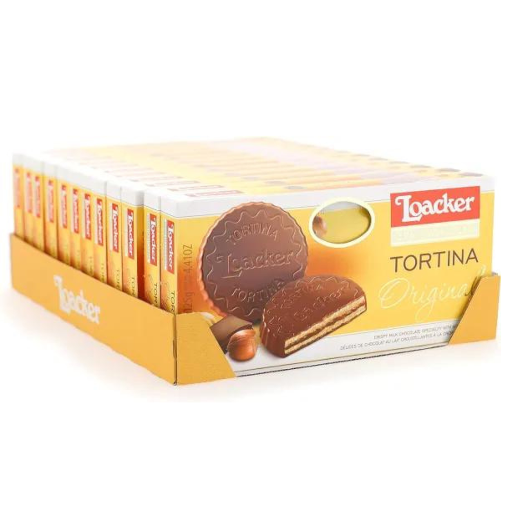 Loacker Tortina Premium Chocolate Coated Wafer, Original 125g/4.41 oz.