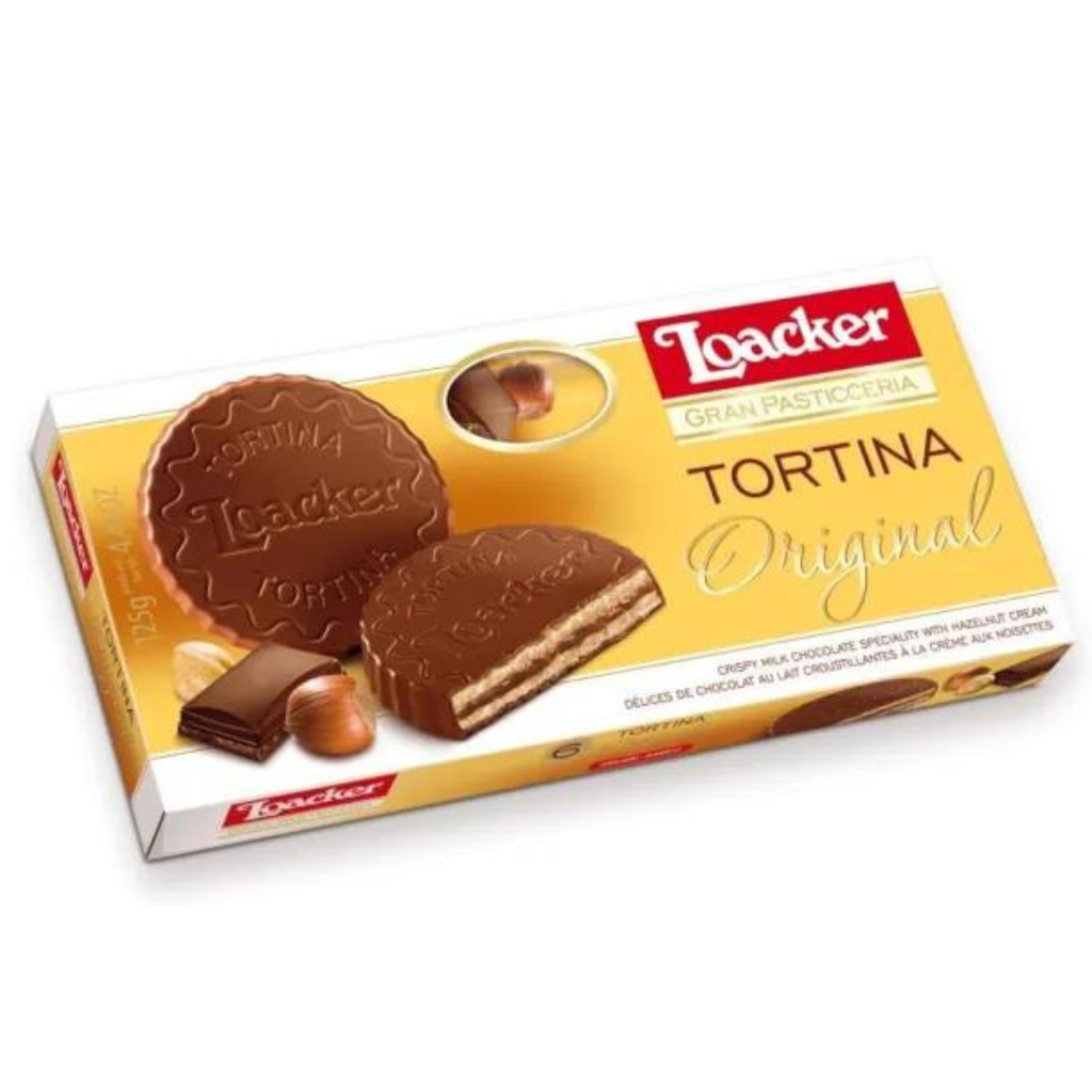 Loacker Tortina Premium Chocolate Coated Wafer, Original 125g/4.41 oz.