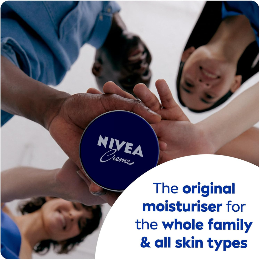 NIVEA Creme Tin Moisturizing Cream, Provides Intensive Protective Care for Soft and Supple Skin, Ideal for Daily Use as a Face, Hand, or Body, 150ml