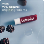 Labello Blackberry Shine Lip Balm, 24H Melt-In Moisture, with Shea Butter and Natural Oils Enriched with Vitamins, with Natural Ingredients, Mineral Oil Free, Vegan, 4.8g